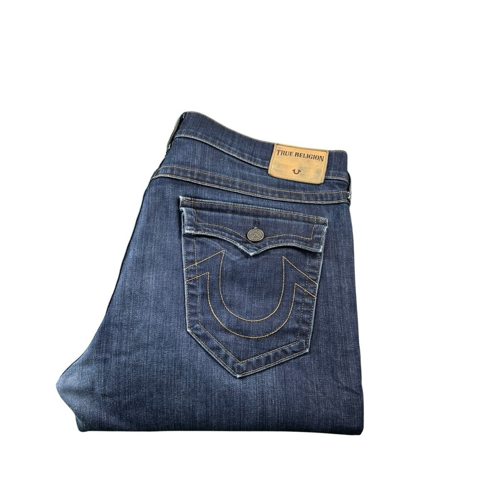 True Religion‎ Stonewashed Relaxed Straight Men's Jeans Size 38x33